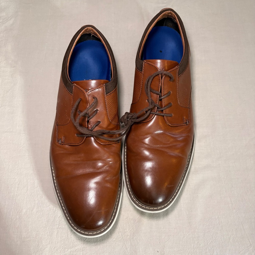 Nunn Bush Kore Mens 11.5 M Cognac Brown Dress Sneakers Oxford 85048-229